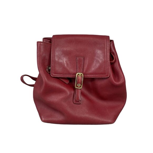 Coach Backpack Womens Mini Legacy Red Leather Buckle Adjustable Shoulder Strap - Picture 2 of 7